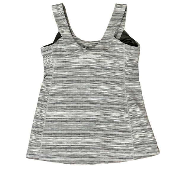 Lululemon Scoop Neck Low Back Mini Cyber Stripe White Silver Fox Tank 10 - Picture 3 of 16